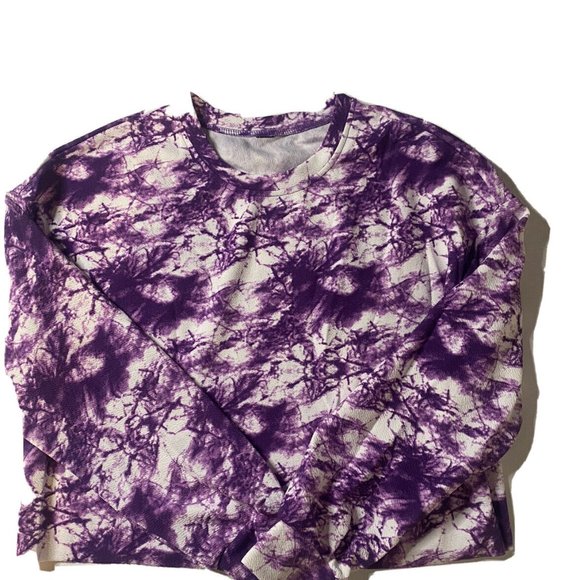 New Women's Sweatshirt Pullover Fleece Tie Dye Size L Crew Neck Long Sleeve - Picture 1 of 6
